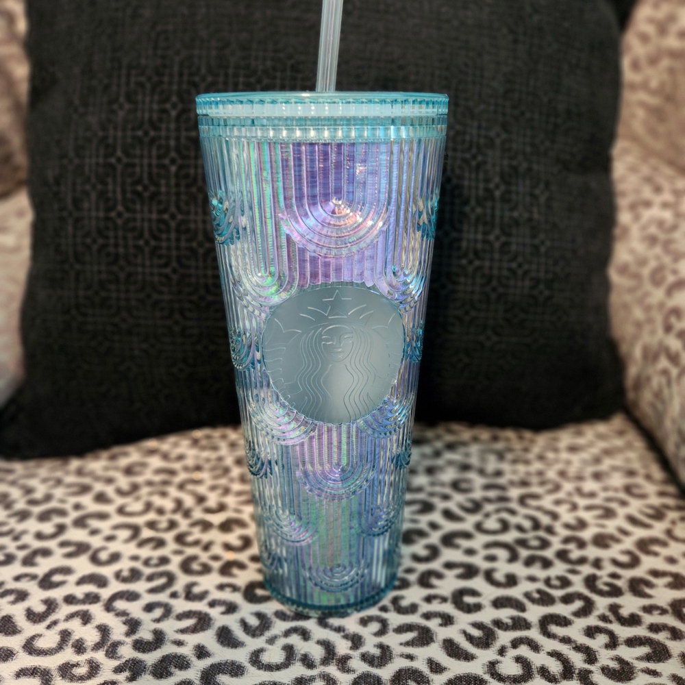 Never Used Starbucks Iridescent Blue Tumbler